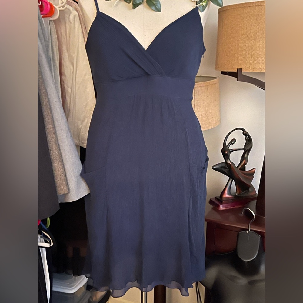 Blue summer dress with pockets